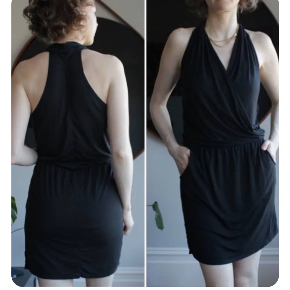 Athleta extra small black wrap dress